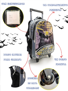 Kit Mochila de Rodinhas Infantil Masculina Escolar Bat Morcego na internet