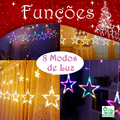 Cascata De Estrela 138 Leds 8 Funções 2,5m Extensível 127V - KLIZZ