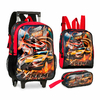 Kit Mochila de Rodinhas Infantil Escolar Carro Extreme Track