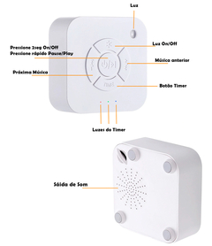 Ruído Branco Útero Ninar Bebê Luminária Sons Relaxantes - comprar online