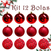 Bola de Natal 12 Unidades Grande 8cm Mista Glitter Luxo