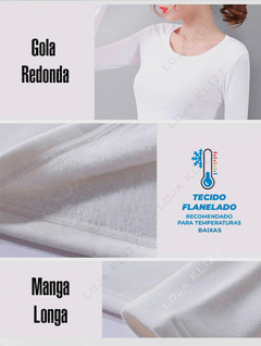 Camisa Térmica Segunda Pele Feminina Manga Longa Flanelada na internet