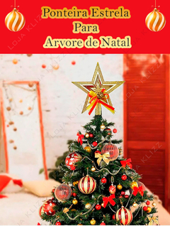 Estrela Ponteira Para Arvore de Natal Vazada Laço 15cm Luxo na internet