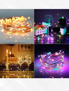 Fio de Fada Cordão Cobre 2m 20 Leds Luz Cores Decoração - comprar online