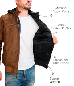 Jaqueta Dupla Face Masculina Casaco Blusa Bobojaco Puffer Frio na internet