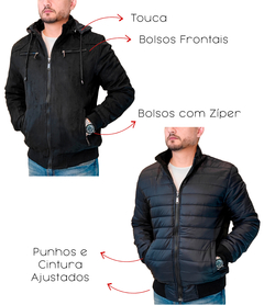 Imagem do Jaqueta Dupla Face Masculina Casaco Blusa Bobojaco Puffer Frio