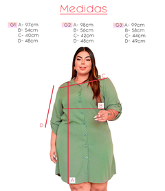 Vestido Chamise Plus Size Feminino Camisão Soltinho Botões - comprar online