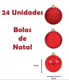 Bola de Natal 6 Unidades Grande 8cm Mista Glitter Luxo na internet