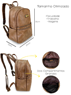 Mochila Feminina Antifurto Com Estojo Couro Impermeável - comprar online