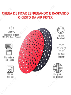 Imagem do Tapete Protetor Silicone Air Fryer Fritadeira Redondo 20cm