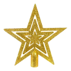Imagem do Ponteira Para Arvore de Natal Estrela Vazada 18cm Glitter