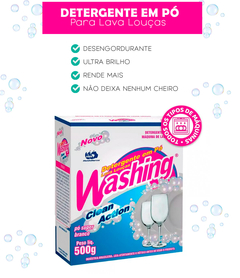 Detergente em Pó Sabão Máquina de Lavar Louça Whashing 500g - comprar online