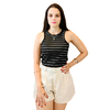 Blusa Regata Listrada Ribana Canelada Nadador Feminina Basic