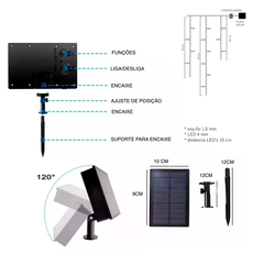 Cascata Pisca Pisca Energia Solar 10m 400 Leds 8 Funções Controle Remoto - KLIZZ