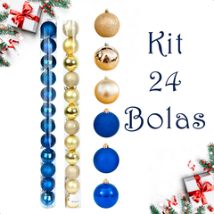 Bola de Natal 24 Unidades Glitter 5cm Bolinhas Decoração - comprar online