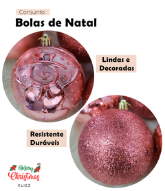 Bolas de Natal Conjunto 16 Un Grande 10cm Mista Decorada