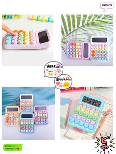 Calculadora de Mesa Simples Kawaii Candy Colorida 12 Dígitos - loja online