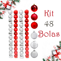 Bola de Natal 48 Unidades Glitter 5cm Bolinhas Decoração - loja online