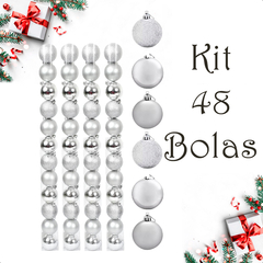 Bola de Natal 48 Unidades Glitter 5cm Bolinhas Decoração - comprar online