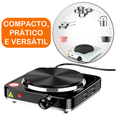 Fogão Elétrico Portátil 1 Boca 1000W Para Mesa Camping 127V - KLIZZ