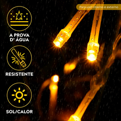 Cordão 100 Leds Luz Natal Fixo 10M Extensível Prova D'Água - loja online