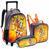 Kit Mochila de Rodinhas Infantil Escolar Super Kitsune Anime