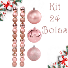 Bola de Natal 24 Unidades Glitter 5cm Bolinhas Decoração - KLIZZ