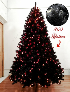 Arvore de Natal Preta 1,80m Halloween Dark 860 Galhos Luxo - loja online