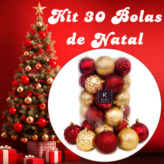 Bola De Natal 30 Un Decoradas 6cm Glitter Mista Decoração - loja online