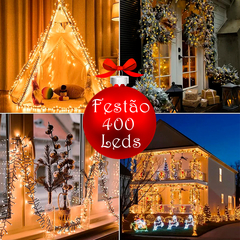 Festão 400 Leds Pisca Pisca Natal 3 Metros Bivolt 8 Funções - loja online