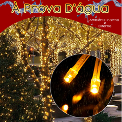 Cordão 100 Leds Luz Natal Fixo 10M Prova D'Água Extensível - comprar online