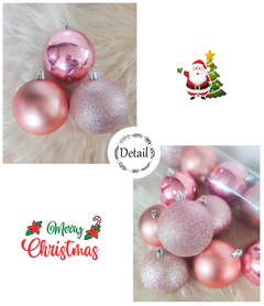 Bola de Natal 12 Unidades Grande 8cm Mista Glitter Luxo - loja online