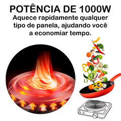 Fogão Elétrico Portátil 1 Boca 1000W Para Mesa Camping 127V - loja online