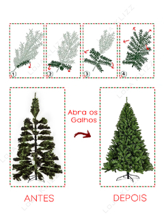 Arvore de Natal 2,10 metros 650 Galhos Cheia Pinheiro Luxo