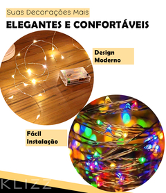 Cordão Fio De Fada 10m 100 Leds Luz Enfeite Decoração Natal - comprar online