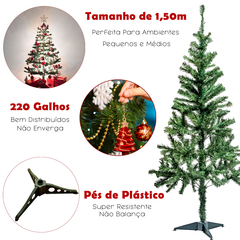 Arvore de Natal Verde 1,50 metros 220 Galhos Linda Pinheiro - comprar online