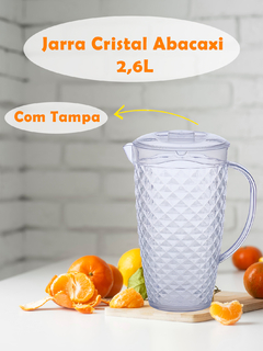 Jarra de Suco Cristal Abacaxi 2,6 Litros Com Tampa Acrílico na internet
