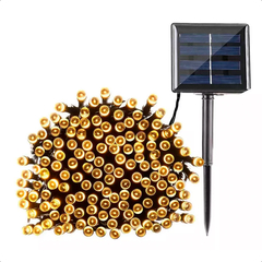 Pisca Pisca Cordão 100 Leds 10M Recarregável Energia Solar 8 Funções