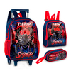 Kit Mochila de Rodinhas Infantil Escolar Dark Spider Aranha