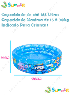 Piscina Infantil Redonda Inflável 165 Litros Fundo do Mar - comprar online