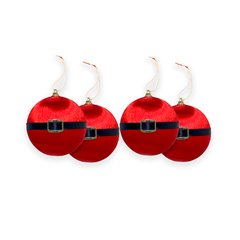 Bola de Natal Cinto Papai Noel Vermelho 6cm Decoração 4 Un - loja online