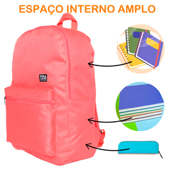 Mochila Bolsa Escolar Faculdade Casual Juvenil Espaçosa Colors - loja online