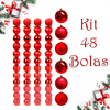 Bola de Natal 48 Unidades Glitter 5cm Bolinhas Decoração