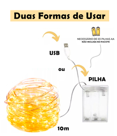 Cordão Fio De Fada 10m 100 Leds Luz Enfeite Decoração Natal na internet