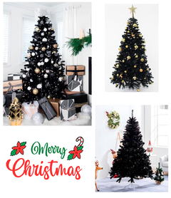 Arvore de Natal Preta 2,40m Halloween Dark 1677 Galhos Luxo - loja online