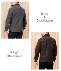 Jaqueta Masculina Couro Nobuck Forrado Casaco Blusa Impermeável - KLIZZ