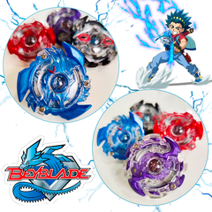 Kit 4 Beyblade + 2 Lançadores e Arena De Batalha Completo - KLIZZ