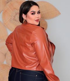 Jaqueta Plus Size Feminina Couro Courino Pixie Casaco Blusa - loja online