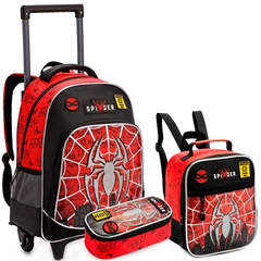 Kit Mochila de Rodinhas Infantil Escolar Super Spider Aranha - loja online
