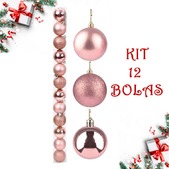 Bola de Natal 12 Unidades Glitter 5cm Bolinhas Decoração